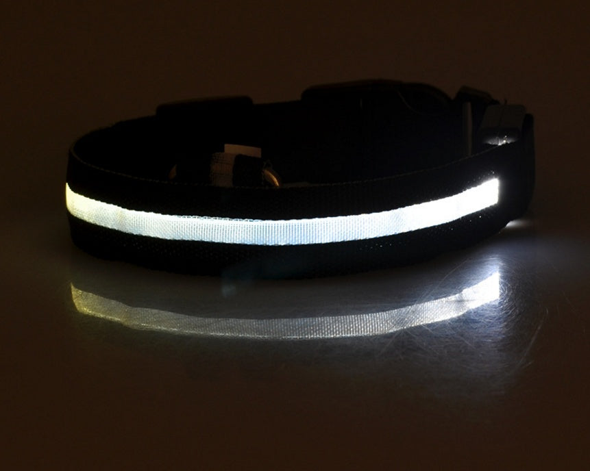 Collier Lumineux en Nylon pour Chien et Chat – Sécurité Nocturne à LED, Réglable et Clignotant