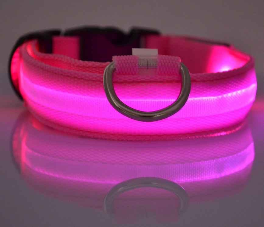 Collier Lumineux en Nylon pour Chien et Chat – Sécurité Nocturne à LED, Réglable et Clignotant