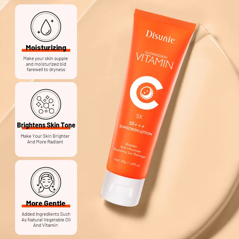 Crème solaire SPF 50 | Vitamine C et Collagène | Hydratant Éclaircissant - BeautyGlow