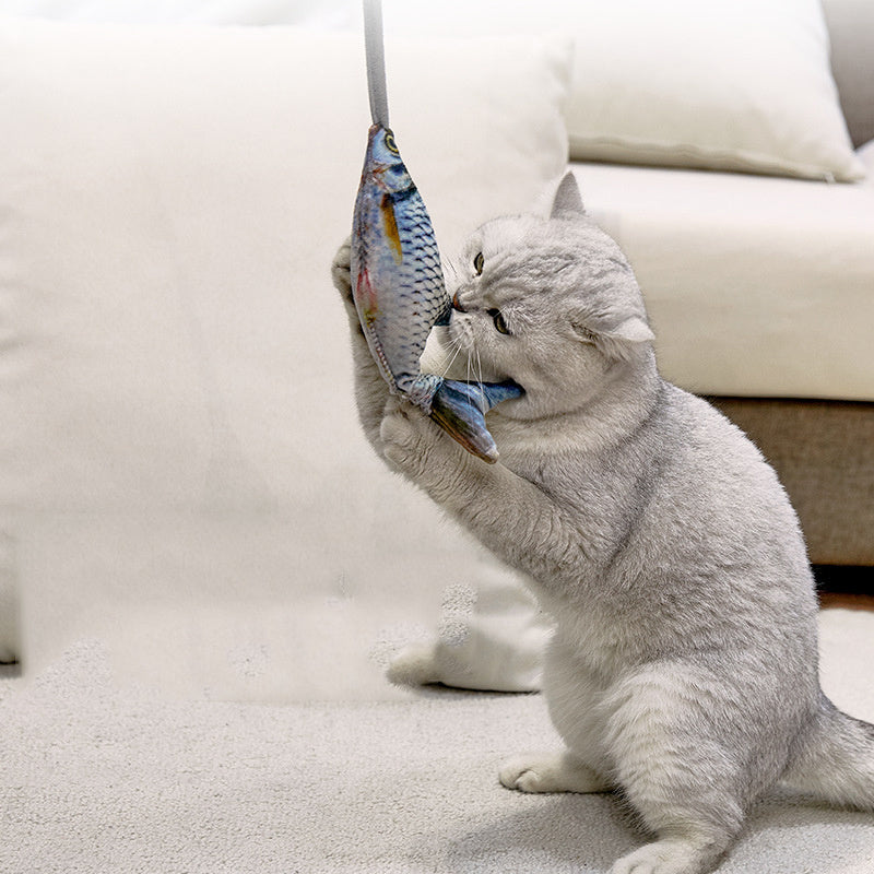 Jouet Poisson Interactif pour Chat - Peluche Réaliste