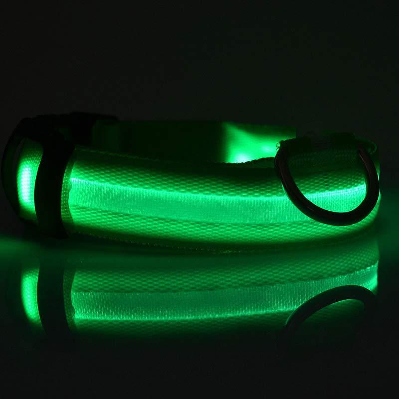Collier Lumineux en Nylon pour Chien et Chat – Sécurité Nocturne à LED, Réglable et Clignotant