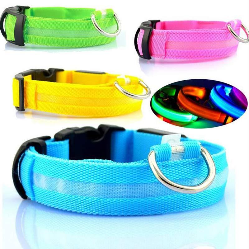 Collier Lumineux en Nylon pour Chien et Chat – Sécurité Nocturne à LED, Réglable et Clignotant