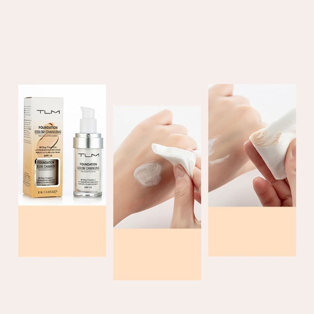 Fond de Teint Liquide - Anti-cernes, Portable, Couleur Naturelle