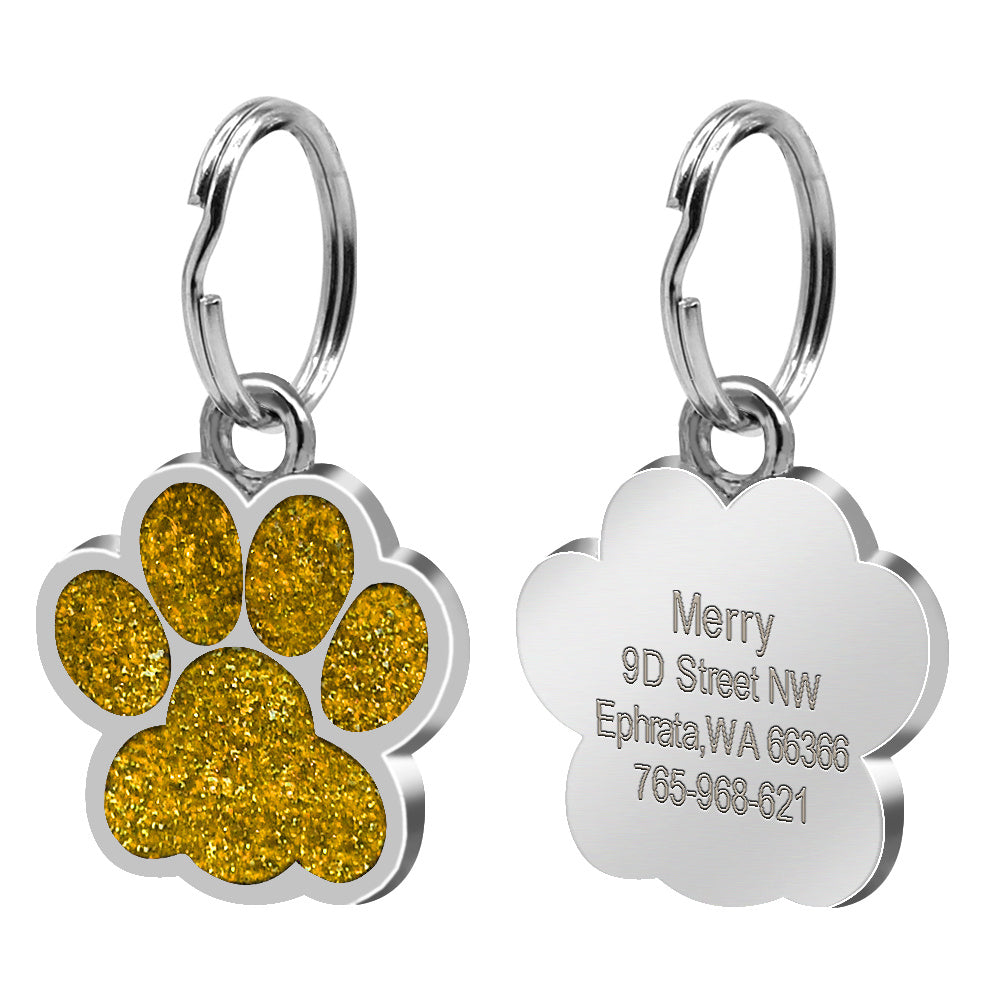 Médaille Personnalisée Chien Chat - Empreinte de Patte Gravée
