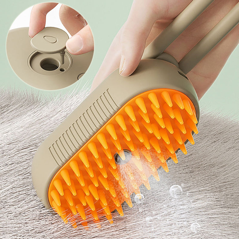 Brosse Vapeur 3-en-1 pour Chat et Chien – Brosse Électrique avec Pulvérisation, Massage et Élimination des Poils