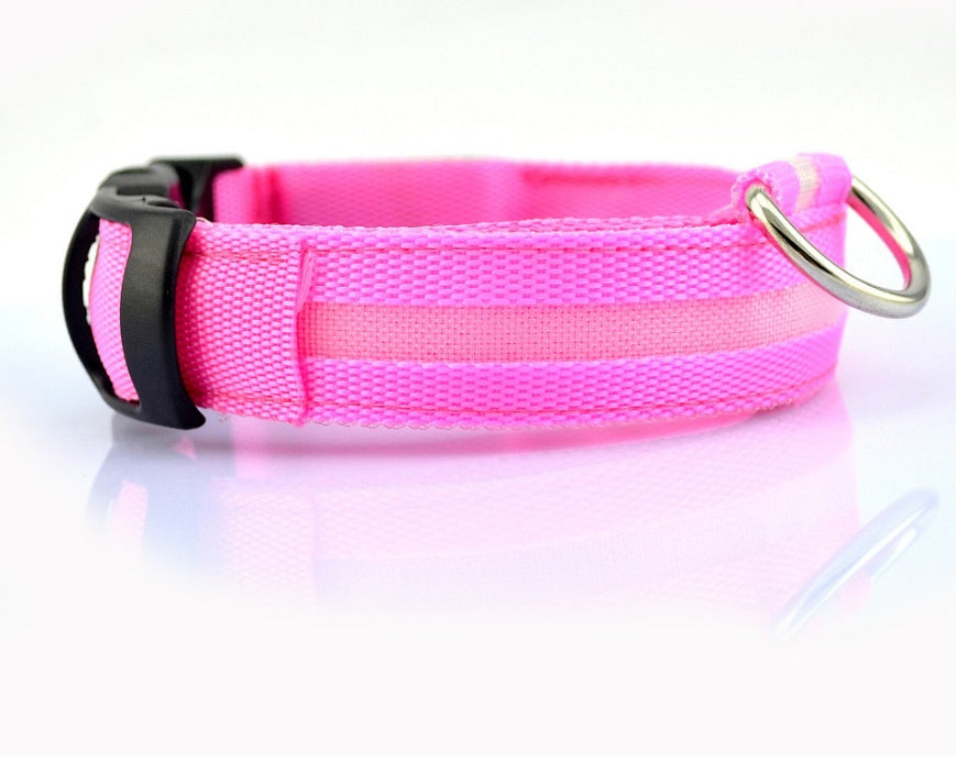 Collier Lumineux en Nylon pour Chien et Chat – Sécurité Nocturne à LED, Réglable et Clignotant