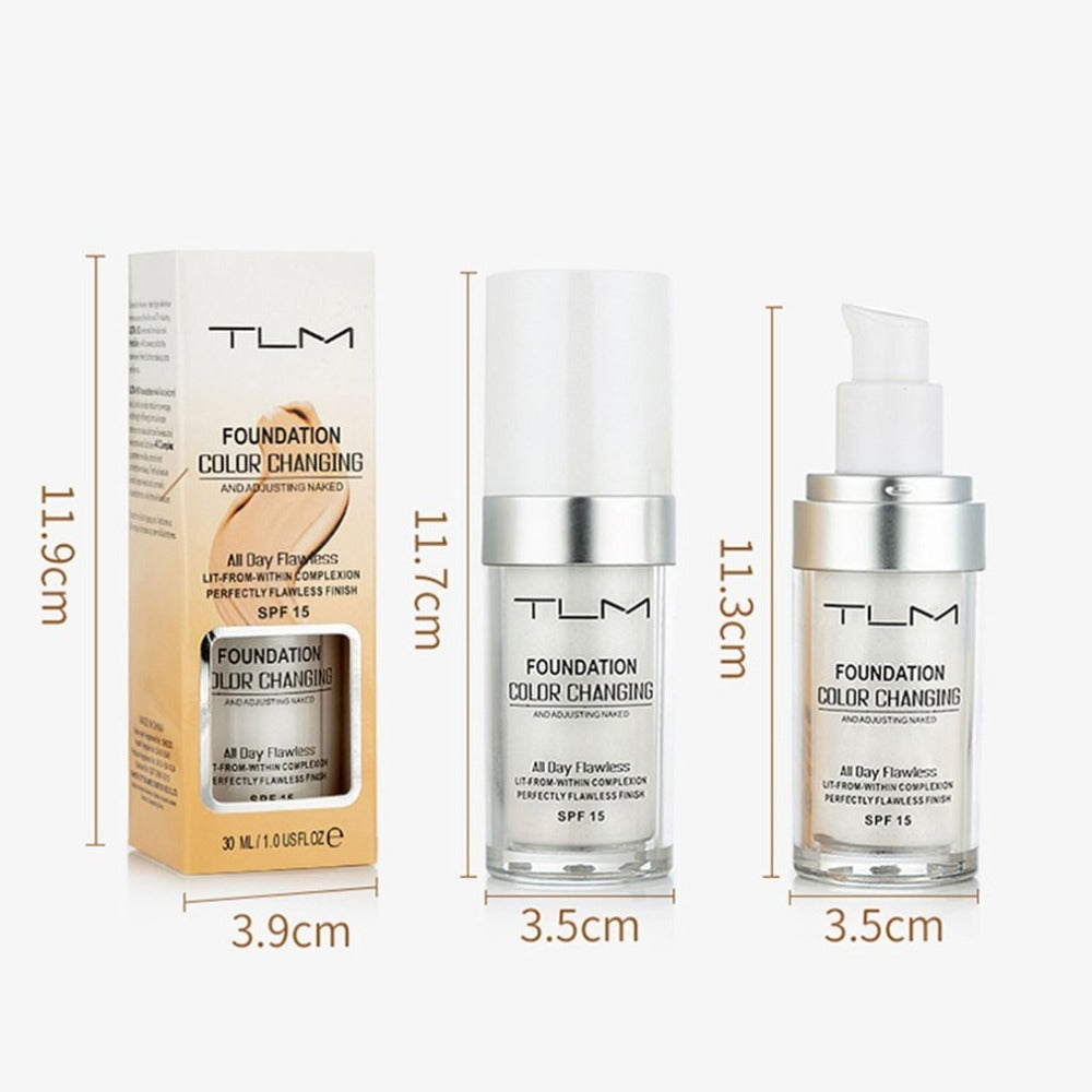 Fond de Teint Liquide - Anti-cernes, Portable, Couleur Naturelle