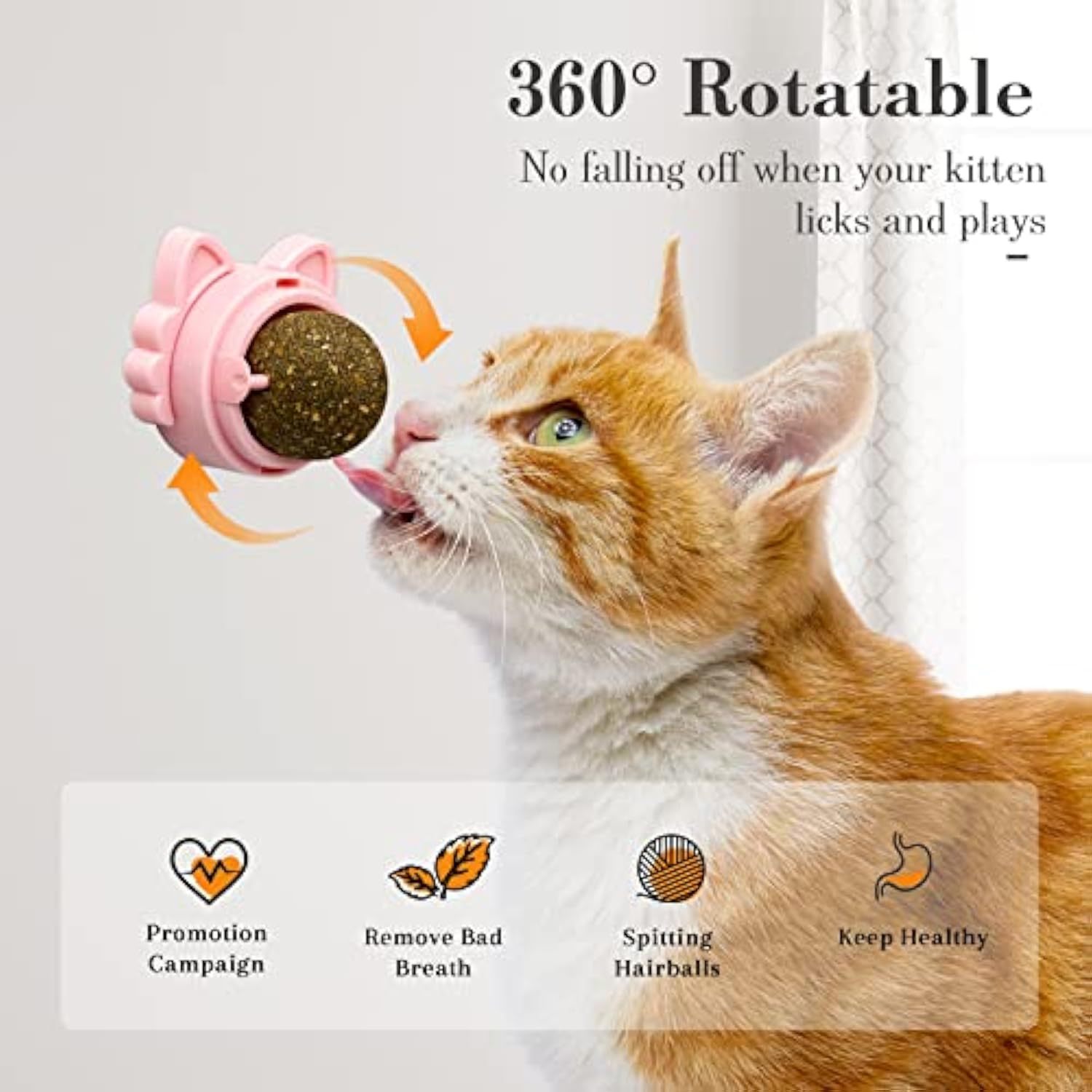 Boules d'herbe à chat adhésives murales - Jouets dentaires naturels pour chats