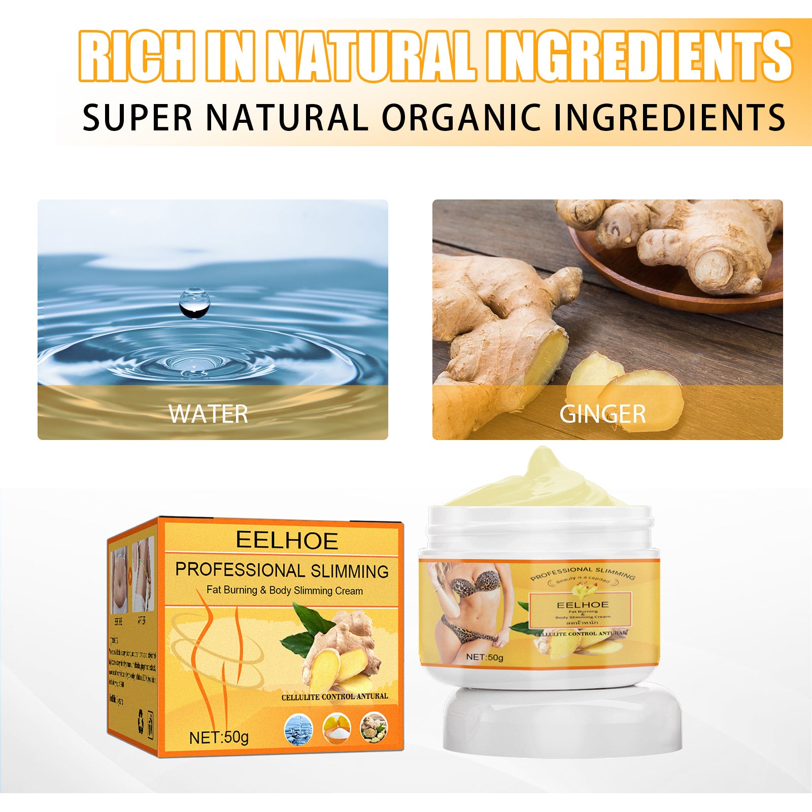 Crème Minceur EELHOE au Gingembre - Brûle-Graisse Naturel