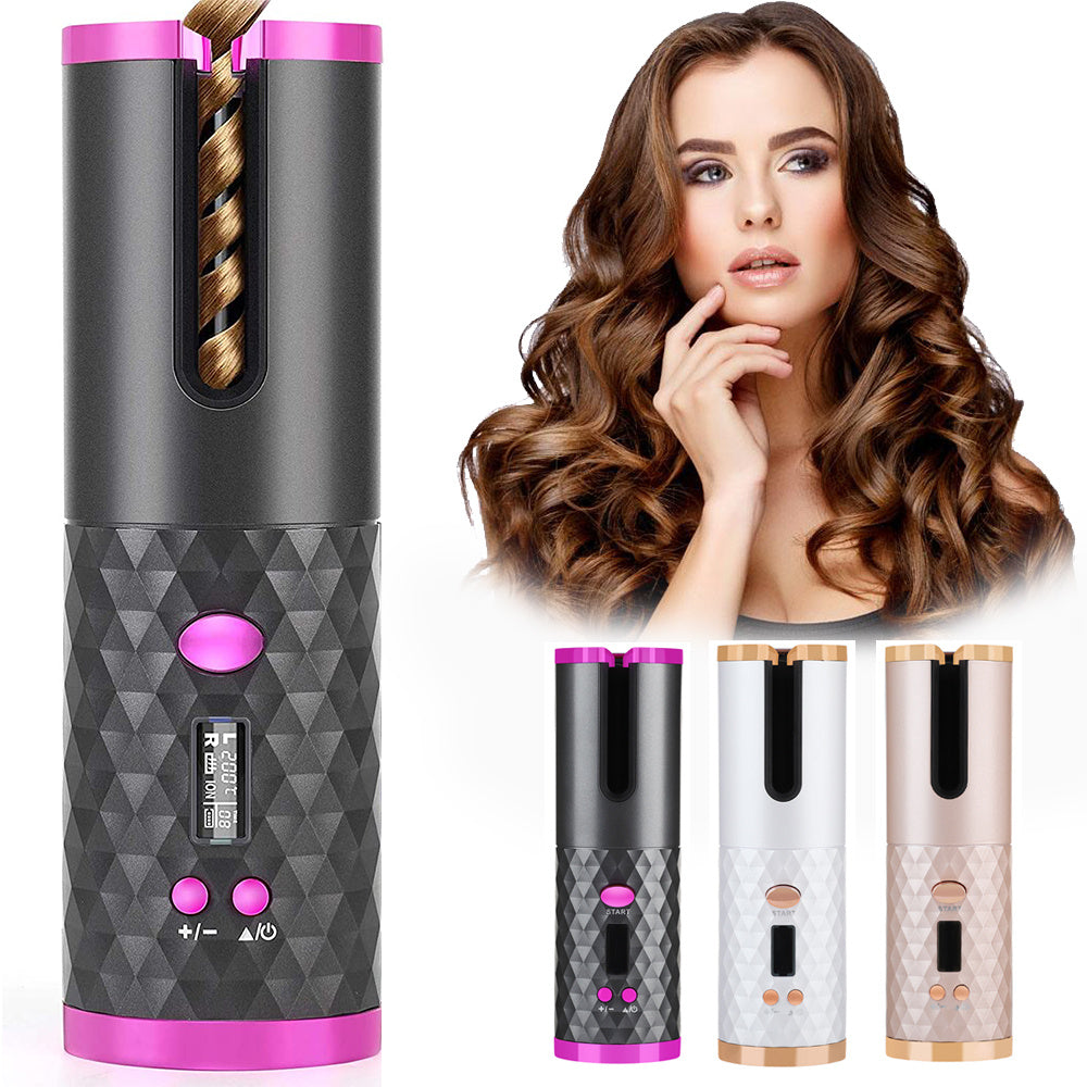 Fer à boucler automatique rechargeable pour femmes - Styler de cheveux portable