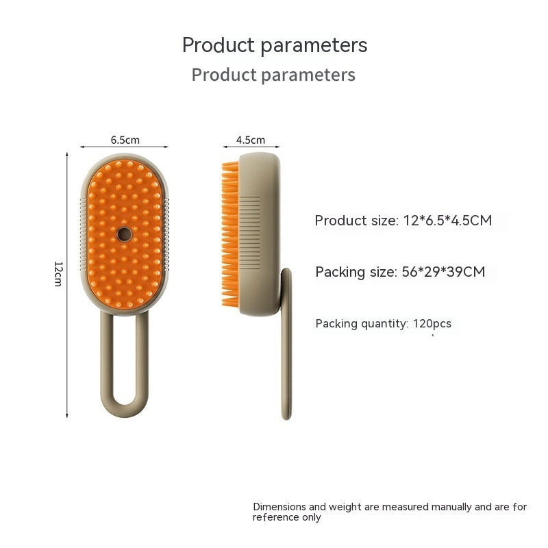 Brosse Vapeur 3-en-1 pour Chat et Chien – Brosse Électrique avec Pulvérisation, Massage et Élimination des Poils