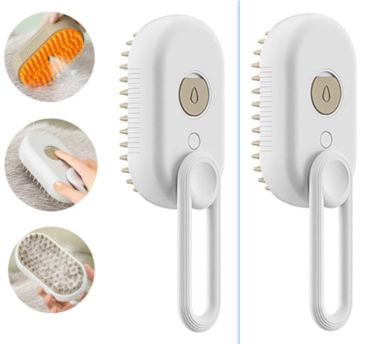 Brosse Vapeur 3-en-1 pour Chat et Chien – Brosse Électrique avec Pulvérisation, Massage et Élimination des Poils